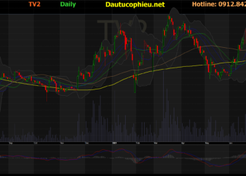 Đồ thị cổ phiếu TV2  phiên giao dịch ngày 22/07/2021. Nguồn: AmiBroker