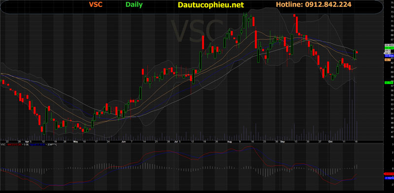 Đồ thị cổ phiếu DPM phiên giao dịch ngày 19/10/2021. Nguồn: AmiBroker