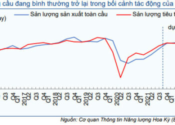 Biểu đồ 1: Dự báo sản lượng sản xuất và tiêu thụ dầu khí toàn cầu của EIA, Q1/2016-Q4/2022