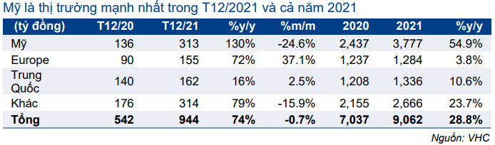 Bảng 2: Cơ cấu doanh thu theo thị trường xuất khẩu 